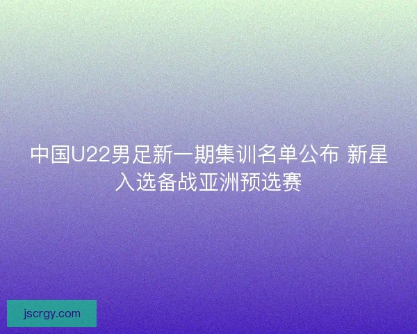 中国U22男足新一期集训名单公布 新星入选备战亚洲预选赛