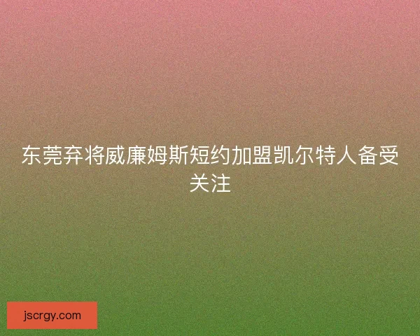 东莞弃将威廉姆斯短约加盟凯尔特人备受关注